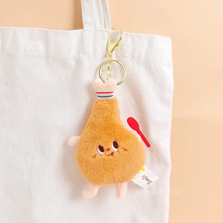 Party Favor 10 cm Porte-clés en peluche mignon hamburger frites dessin animé pain en peluche sac pendentif porte-clés jouet mini grab T2I53261