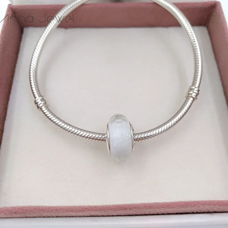 DIY Charm Bracelets ﾠbijoux pandora murano spacer pour bracelet faisant bracelet FROSTY MINT Faceted Glass spacer perle pour femmes hommes cadeaux d'anniversaire fête de mariage 791656