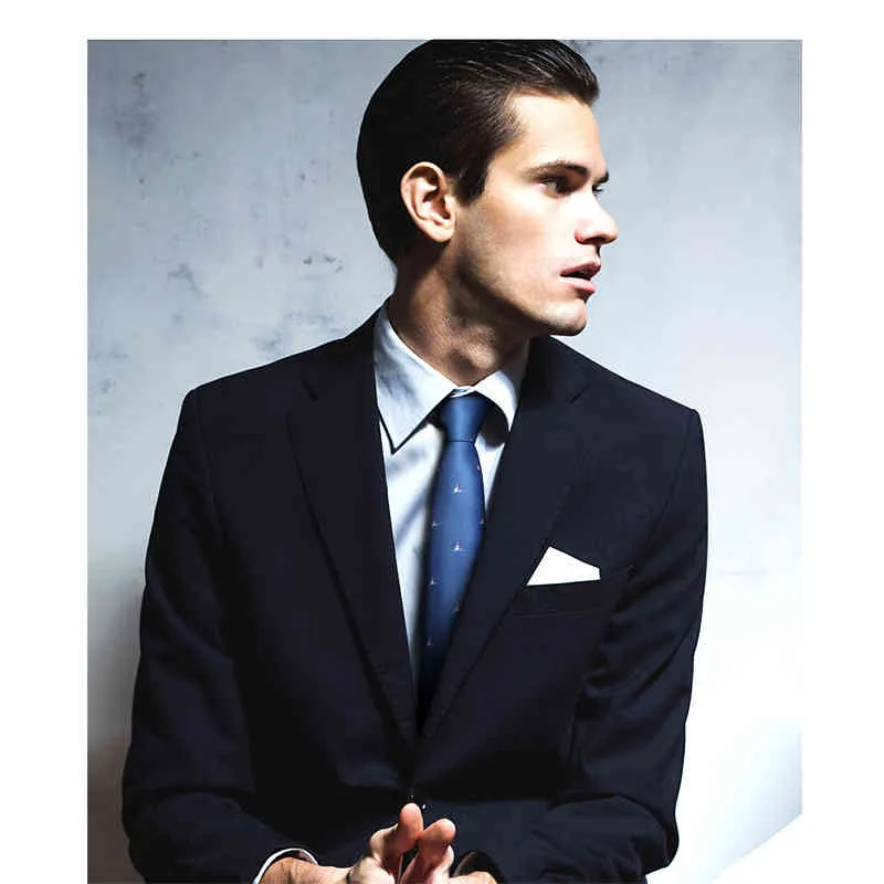 Cravate en Polyester de soie de haute qualité pour hommes marque Designer 8CM mariage affaires mode luxe robe costume cravate avec boîte-cadeau