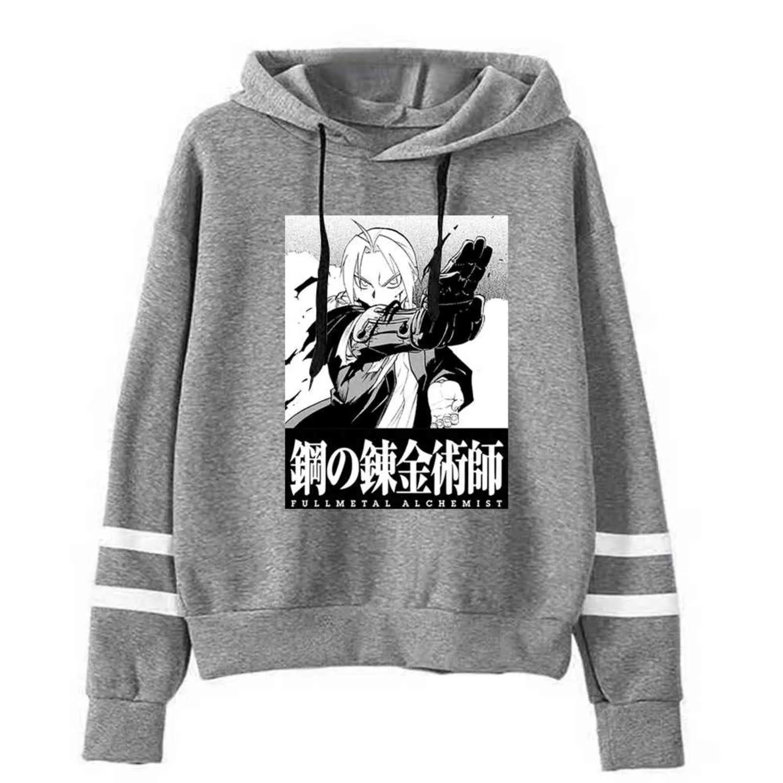 Anime Pulls Fullmetal Alchemist Sweat à capuche Lâche Casual Sweats à capuche unisexe Y211118