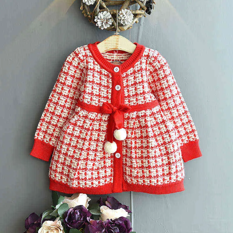 Meninas vestido de camisola outono moda de inverno de mangas compridas princesa miúda crianças camisolas 211201