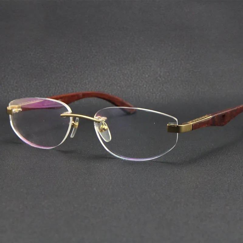 Całe sprzedaż akcesoria okularów Drewniane okulary przeciwsłoneczne Silver 18K złoty metalowe okulary prezentowe Mężczyzna i żeńskie fram277i