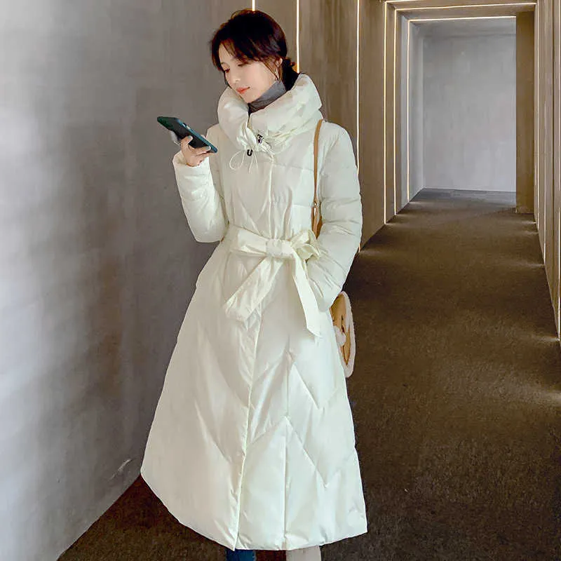 Parkas mi-longues vestes et manteaux d'hiver pour femmes vêtements d'extérieur de tempérament mince 211011