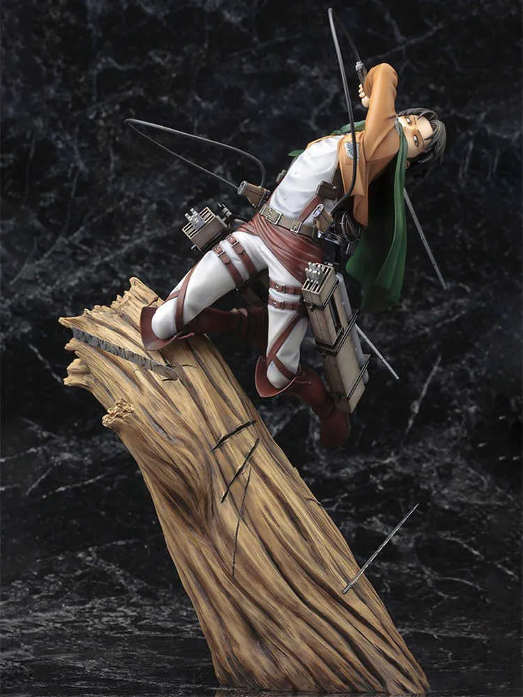 Atak na Titan Artfx J Levi Odnowienie Pakiet blizny 28cm Figury anime Figurka PVC Figura zabawka dla dorosłych Kolekcja dla dorosłych Doll Q4347636