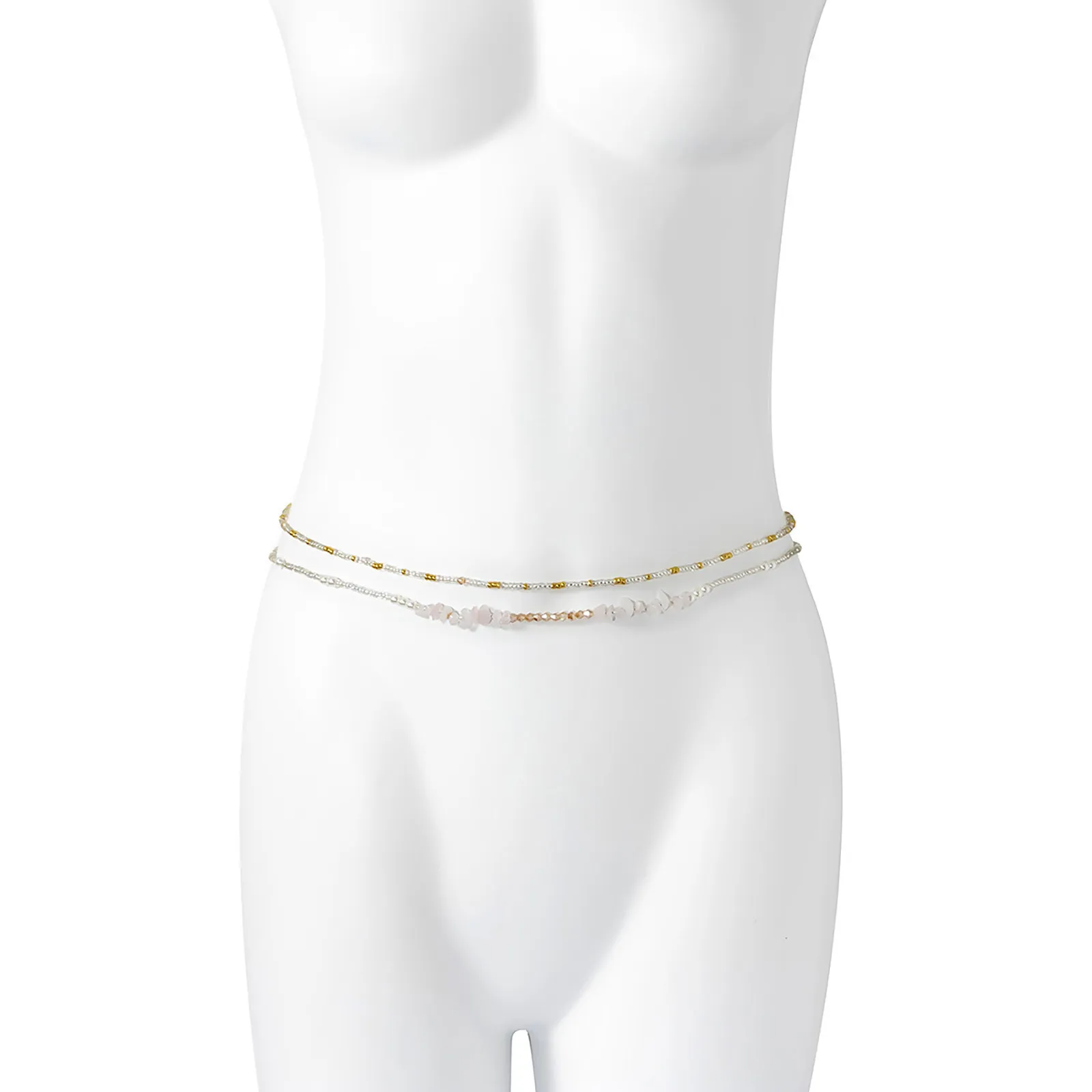 Frauen Perlen Multi-schicht Urlaub Stil Kontrast Farbe Kette Zodiaque Bauch Taille Sexy Körper Schmuck Geschenk
