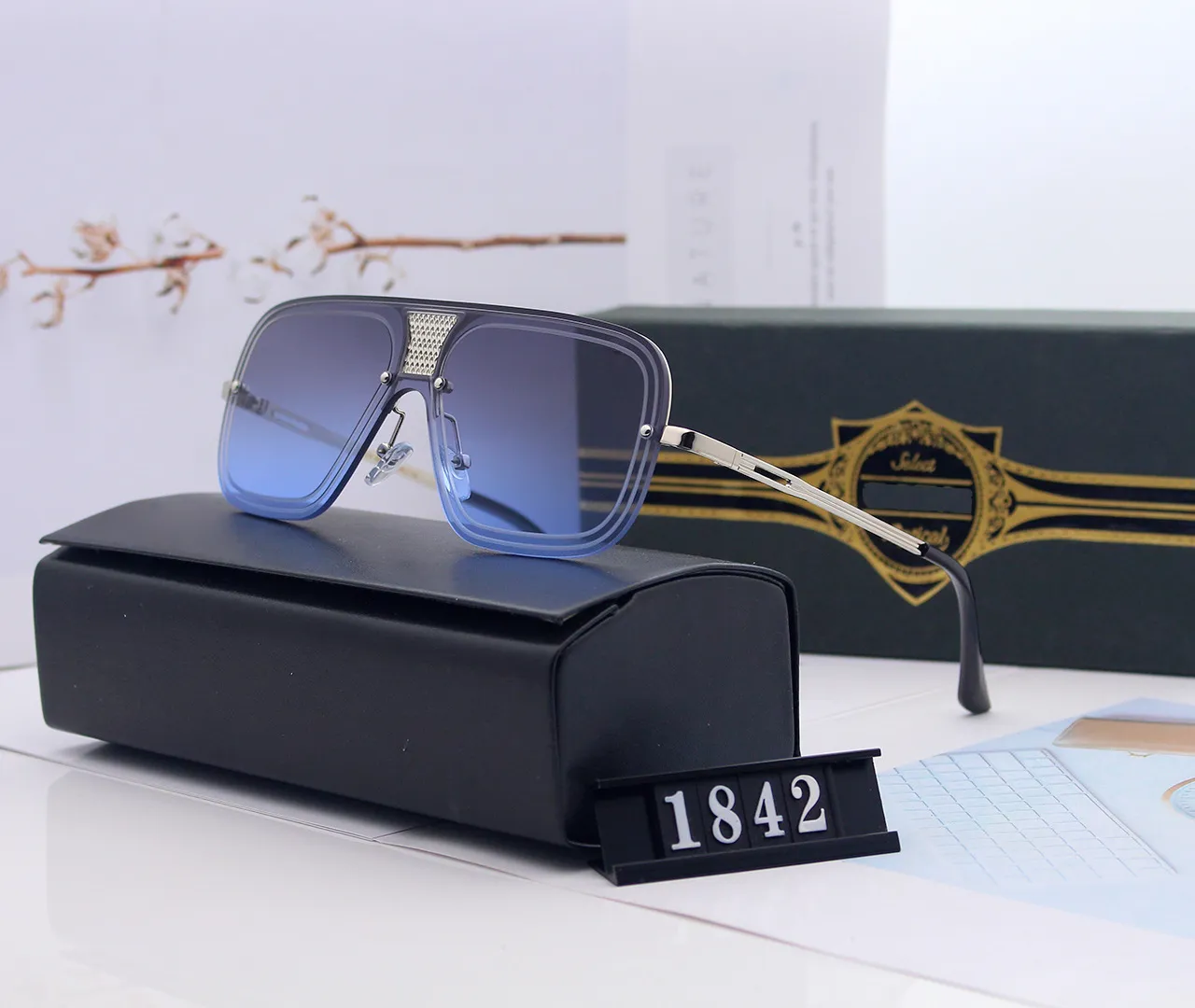 1842 Gafas de Sol Moda Menwomen Güneş Gözlüğü Güneş Gözlüğü UV400 Koruma Calidad Kutu Kılıfı 2829