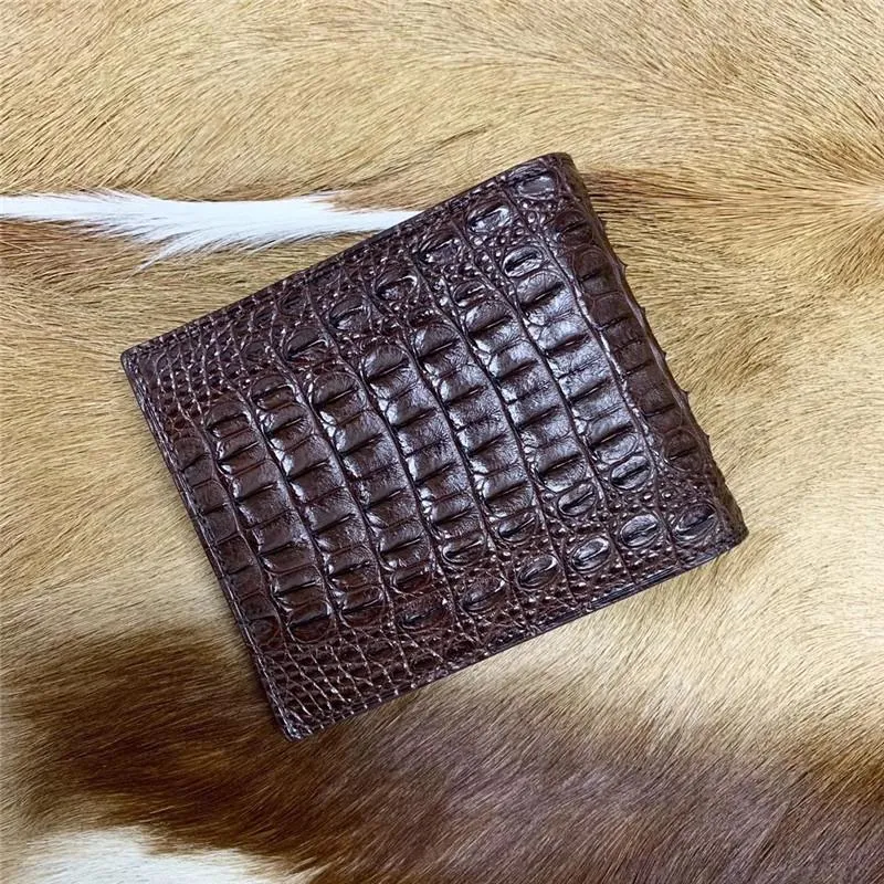 Wallets Authentic Real True Alligator Leather Men's Small Bifold Wallet Po Holder Genuine Exotic Crocodile Skin Male Short Ca204L