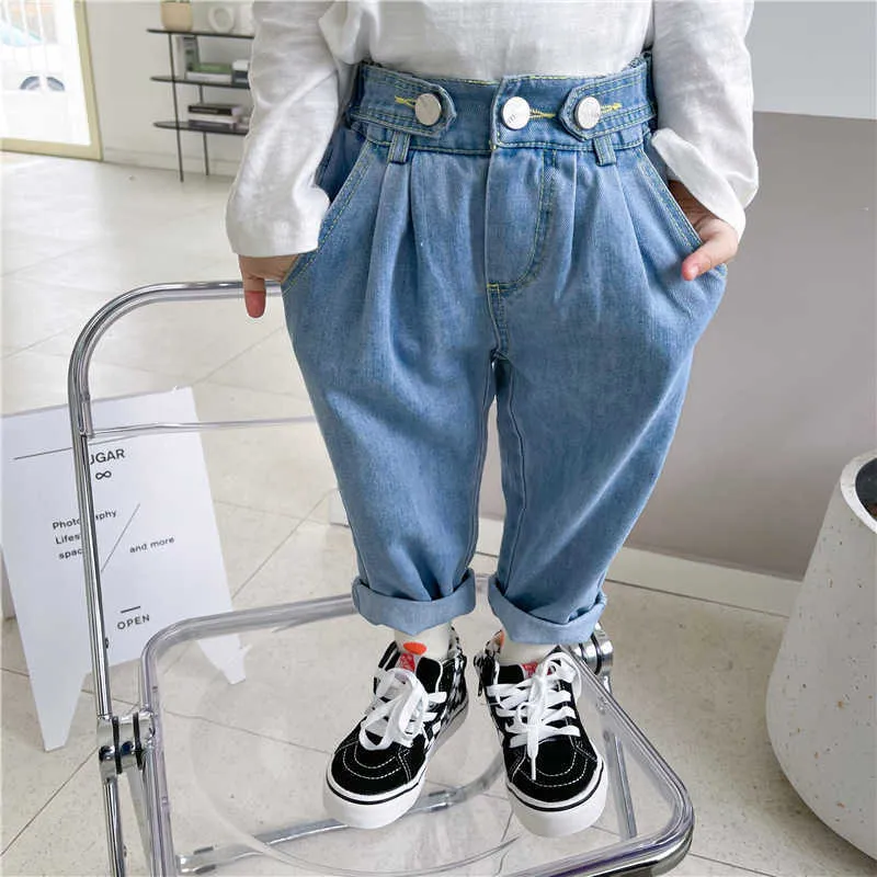 Partihandel Spring Baby Girl 2-PCs Set Långärmad Denim Jacka + Jeans Casual Style Kids Kläder E6058 210610