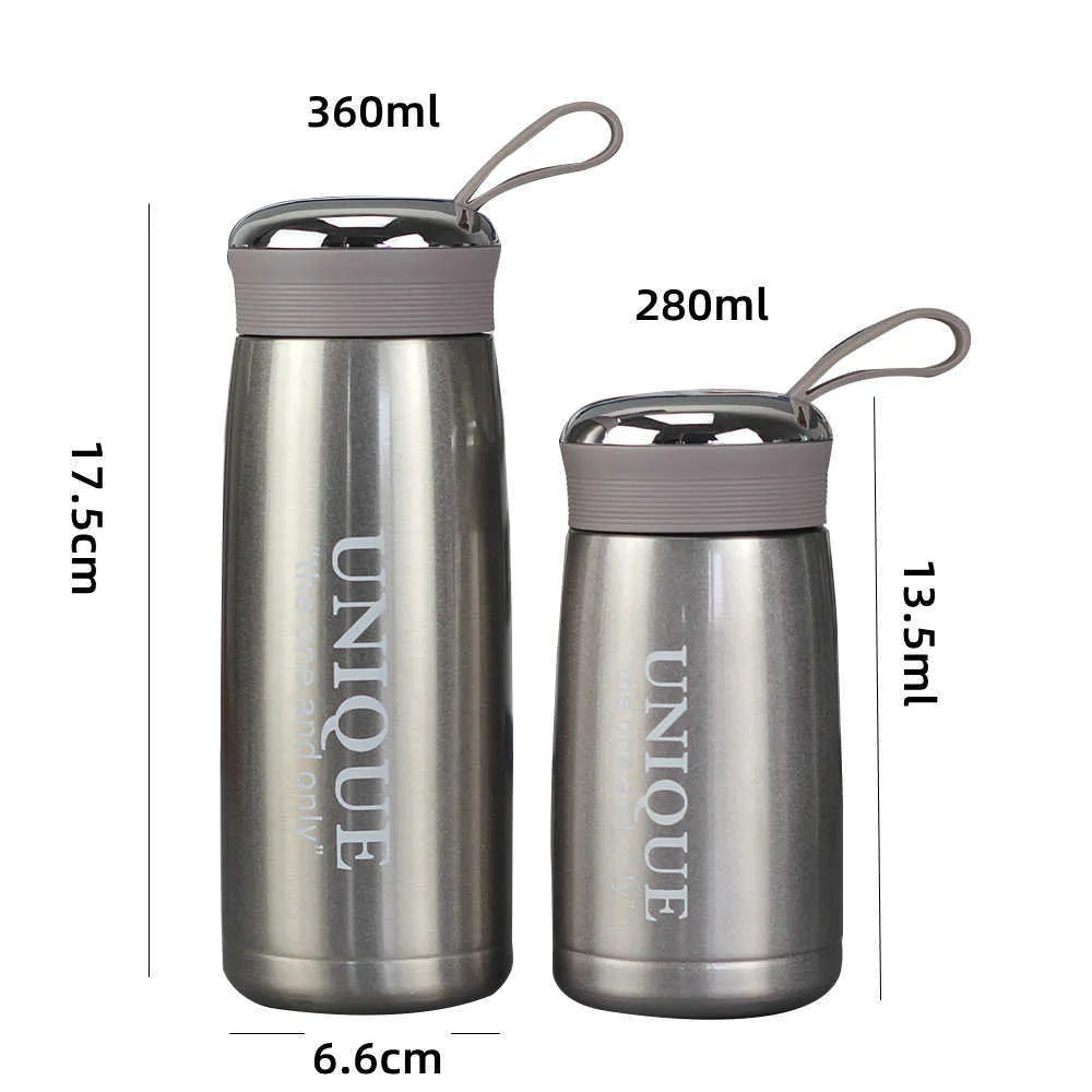 260/360ml Mini Thermos Bottle Stainless Steel Water Bottle Insulated Keep cold and Vacuum Flask for Coffee Mug Travel Cup 210809