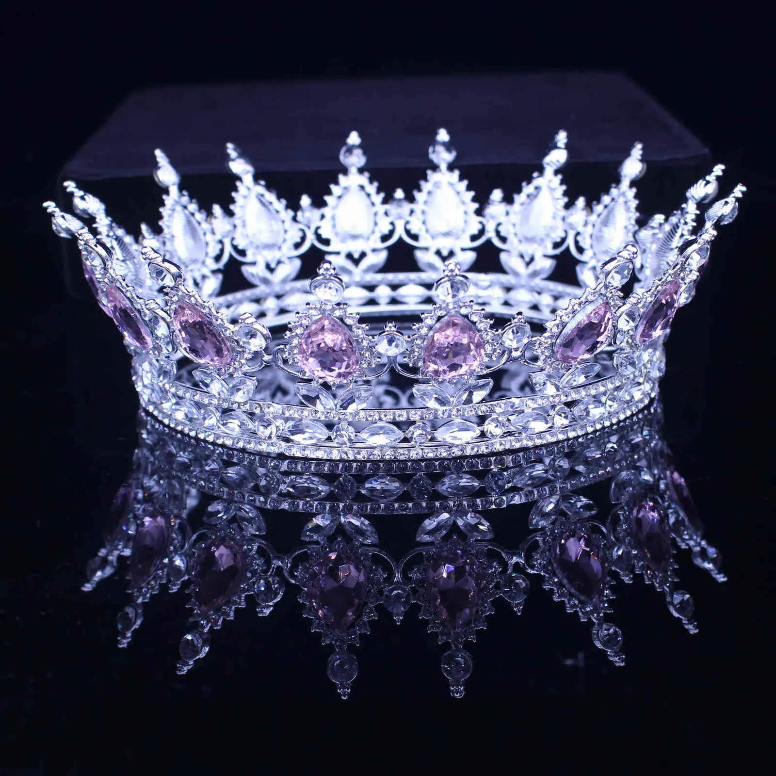 빈티지 웨딩 퀸 킹 Tiaras와 크라운 신부 머리 보석 액세서리 여성 Diadem 미인트 헤드 피스 신부 머리 장식 X0625
