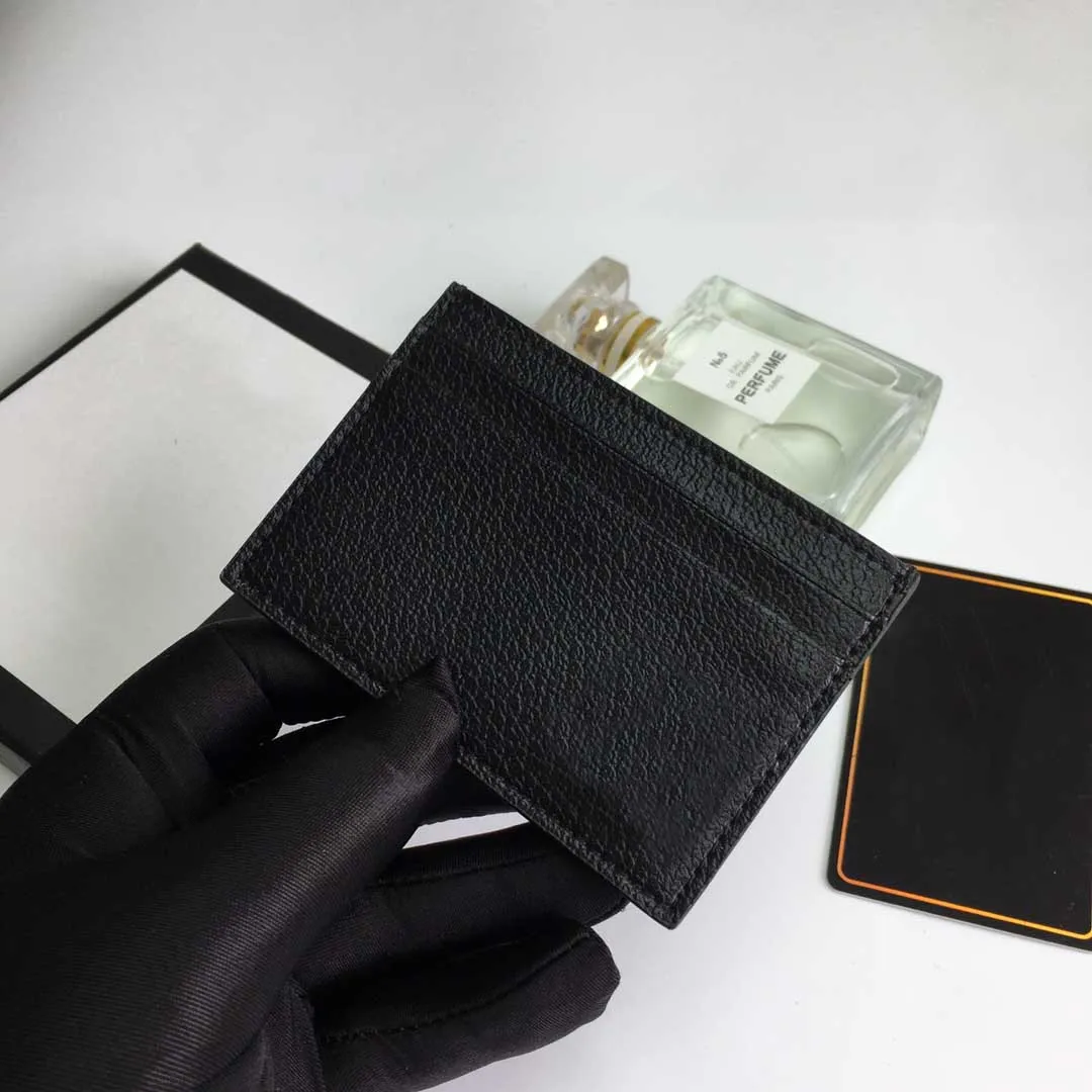 whole fashion black Card Holders woman credit cards wallet men Designer pure color Pebble leather luxury with box2556