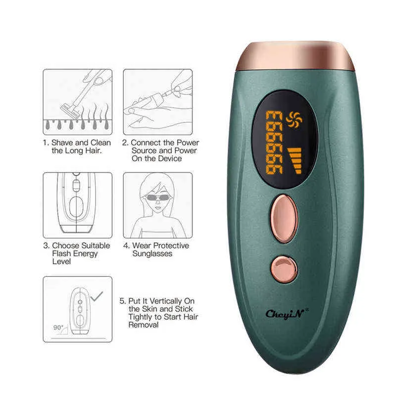 Ckeyin 999900 flitsen laser epilator elektrische gezicht body hair remover machine voor vrouwen scheren vrouwelijke trimmer bikini depilador 220124