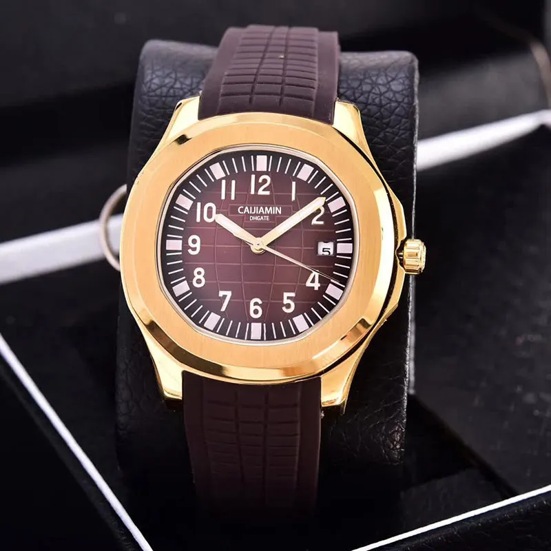 Relógios masculinos automáticos 2813 movimento 40mm pulseira de borracha confortável 5ATM à prova d'água luminosa relógios de pulso de alta qualidade montre de lux232Q