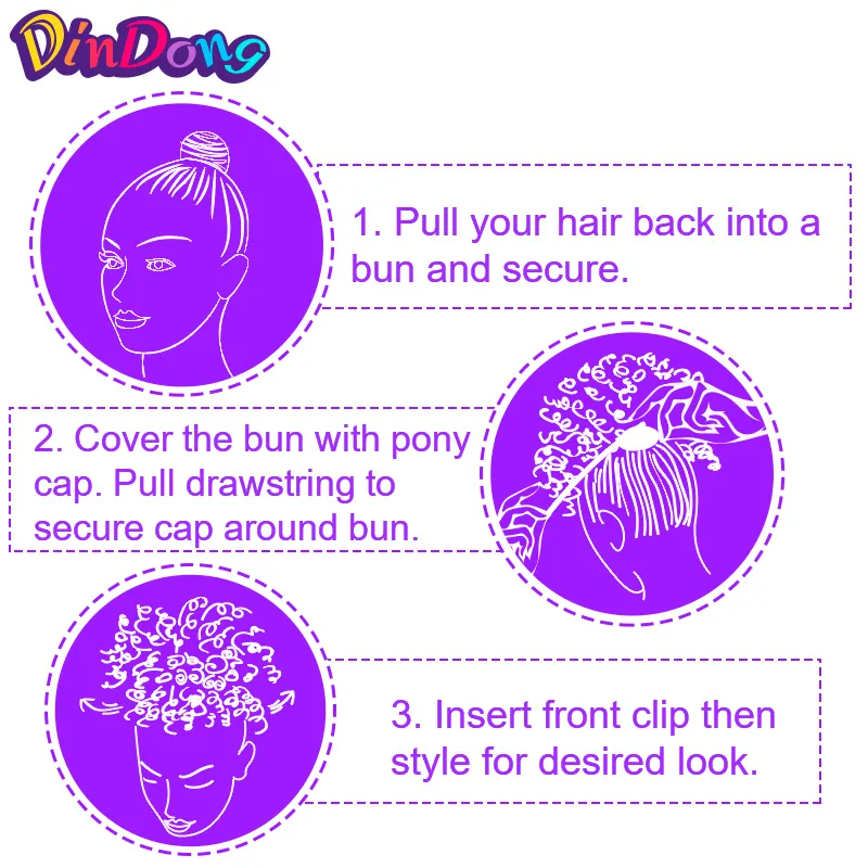 Dindong Short Synthetic Afro Kinky Curly Updos Clip in Warp Ponytail Hair Extension Tail False Hair Ponytail met pony 220217