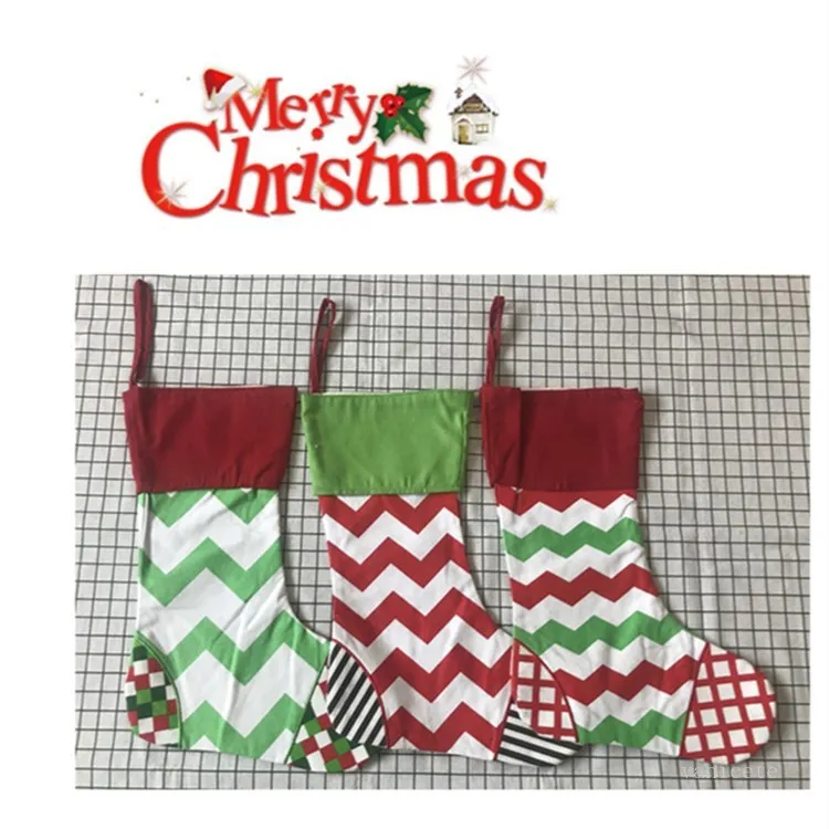 Bas de Noël bas de Noël décoration suspendue ornements cheminées sacs bonbons sac-cadeau décorations de Noël t2i52373