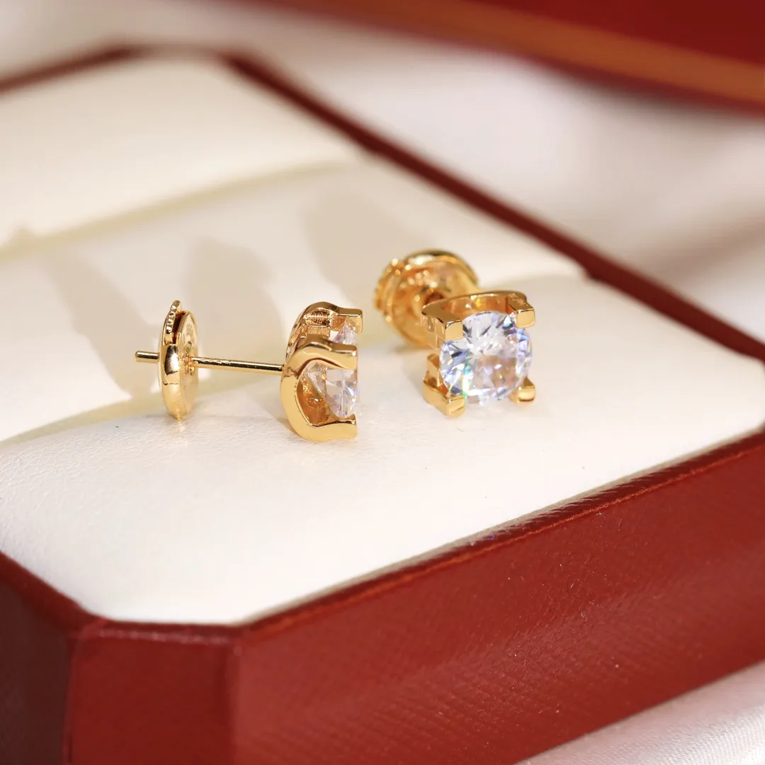 C-Legers Diamant-Ohrring, hochwertiger Ohrstecker der Luxusmarke, 18 K vergoldete Ohrstecker für Damen, Markendesign, neuer Verkauf, exquisiter Diamant, gif249s