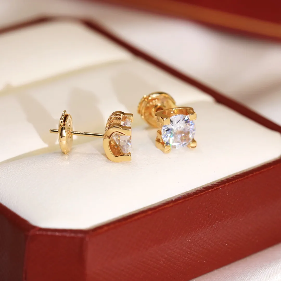 C Legers diamanten oorbel Topkwaliteit stud luxe merk 18 K vergulde studs voor vrouw merkontwerp nieuwe verkoop diamant prachtige gif249s