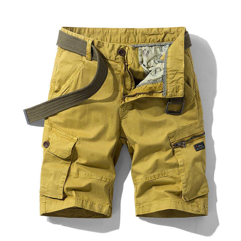 春の夏の男性ジョガーの軍用貨物ショートパンツ綿の戦術の板カジュアルな服210629