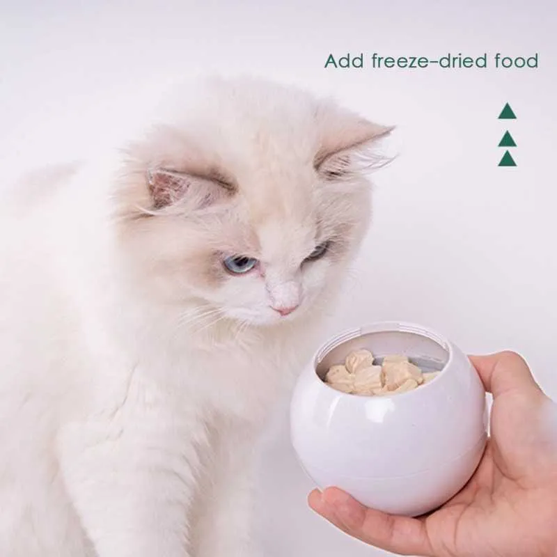 Smart Electric Ball Cat Toy for Cat Interactive Feather Laser Toys Pet Cats Dog Snacks Feeding Toy Automatic Ball Kitten Toys 210929