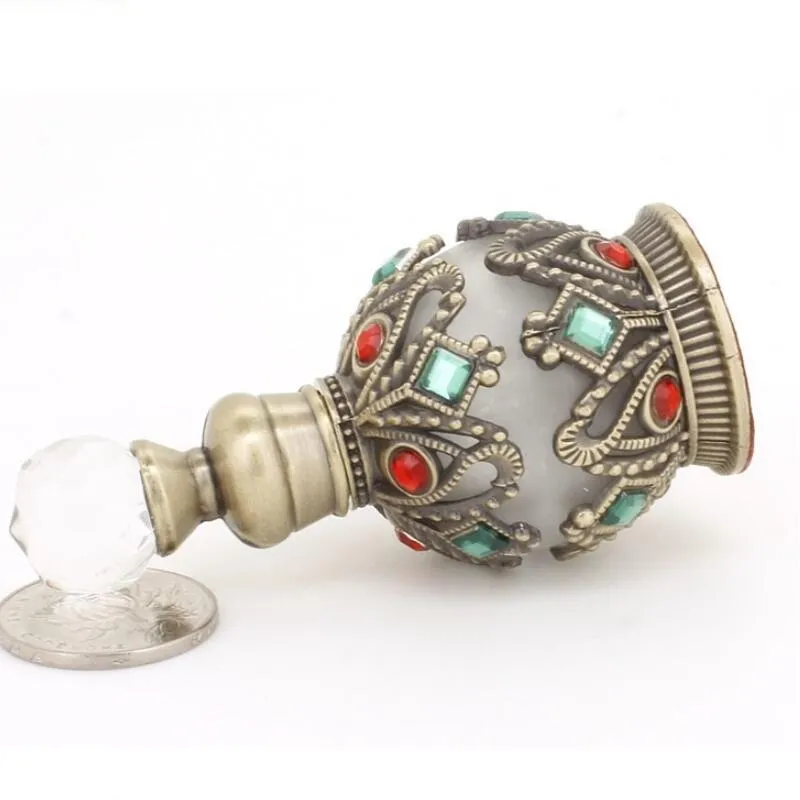 15ml vintage metall parfymflaska arabisk stil eteriska oljor dropper flaska behållare Mellanöstern Weeding dekoration gåva