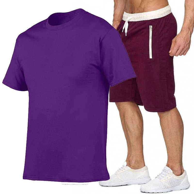 Summe Men's Brand Sportswear Shorts Set T-shirt respirant à manches courtes et shorts Casual Wear Men's Basketball Training Suit G220224