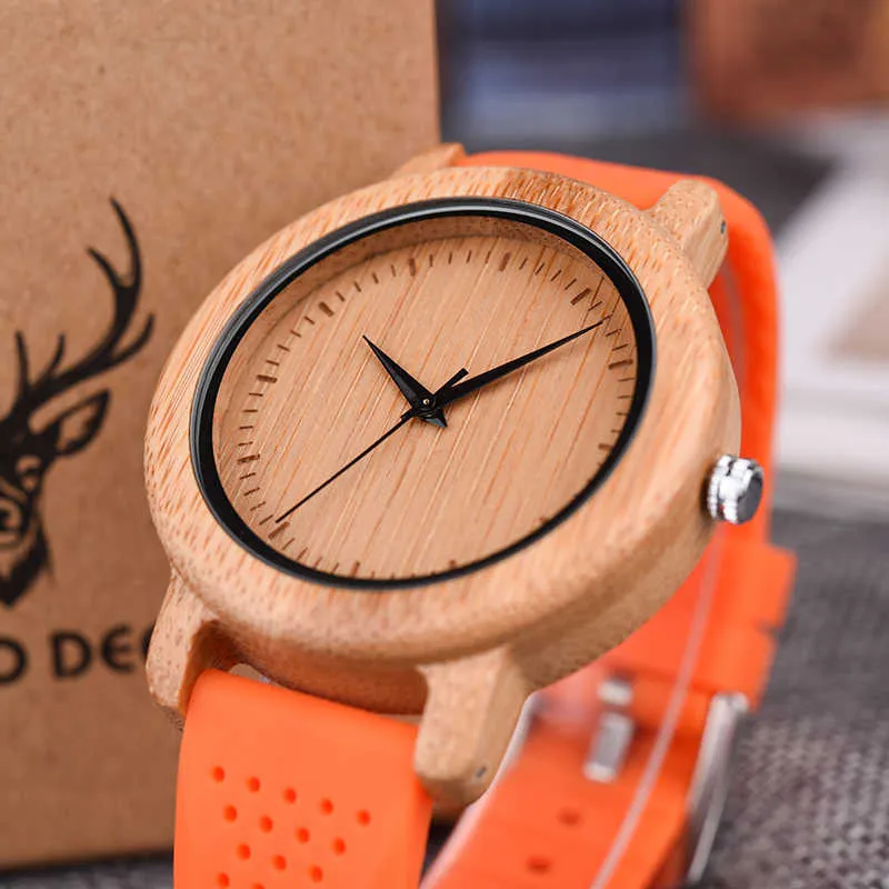 WODO OEER оптом мужские часы верхний бренд роскошный кварцевый кожаный силиконовый ремешок бамбуковая наручные часы мужчины в подарочной коробке X0625