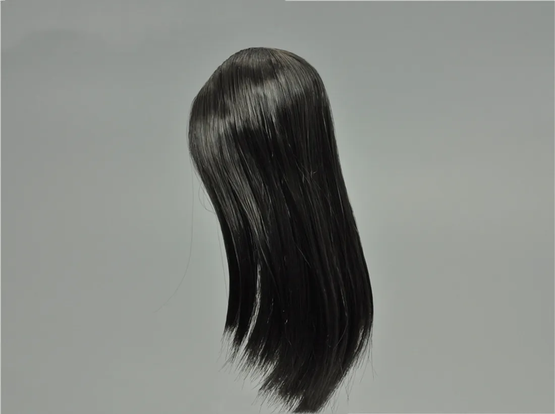 SellCool1 6 Шкала для головы резьба FX10 Азиатская женская модель ПВХ волосы черные длинные прямые подходящие 12 -дюймовые фигурные фигурные тела 262W8631482