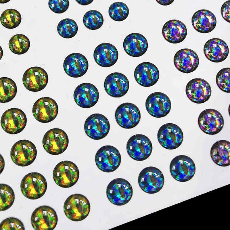 Isca de pesca olhos 2196 peças sortidas cores misturadas mosca simulação 3d peixe laser artificial m 4mm 5mm 6mm 211224290j