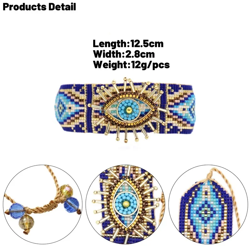 Zhongvi Miyuki 여성을위한 Zhongvi Miyuki 팔찌 터키의 행운의 사악한 아이 브레이슬릿 Pulseras Mujer 2021 Femme Jewelry Woman Handmaid Loom Beads247M