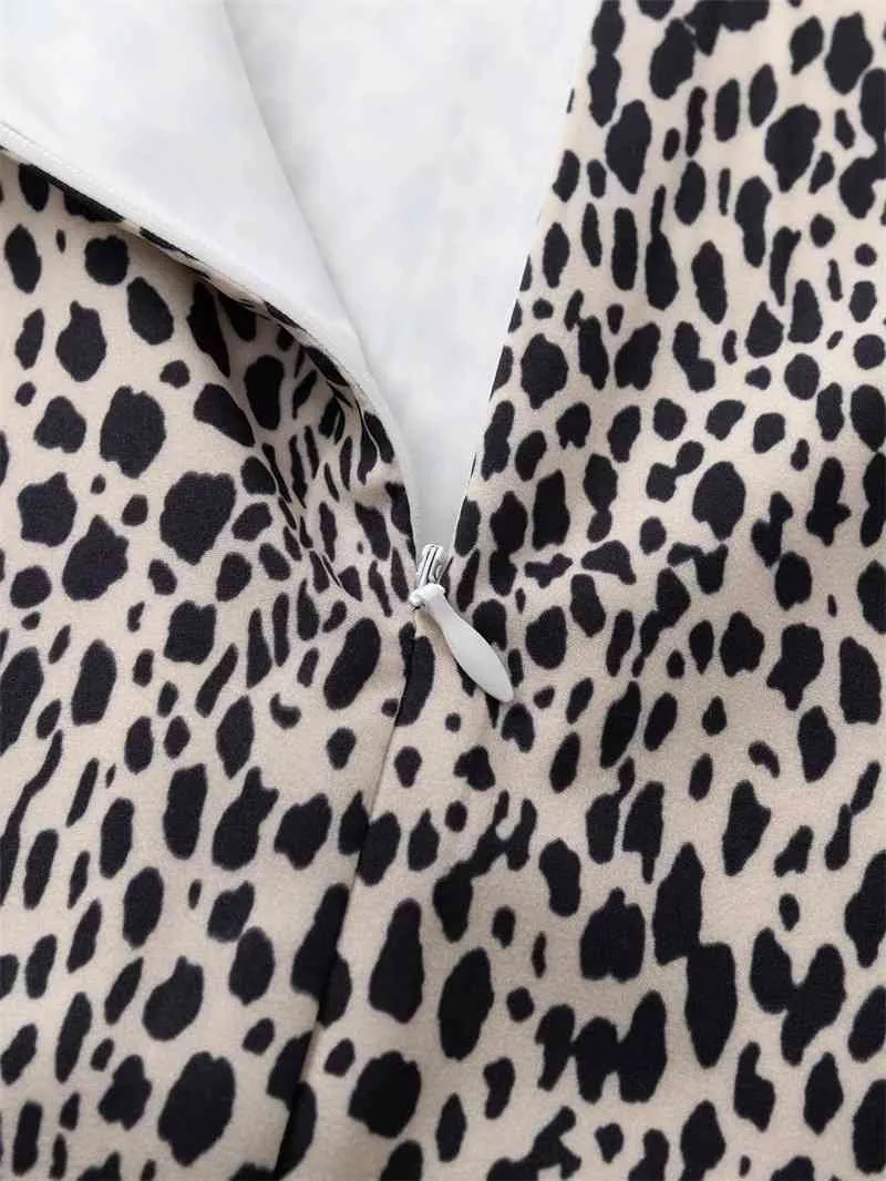 Spring and summer new leopard print polka dot print high-waisted slim skirt bag hip ladies high-waist pencil skirt X0428