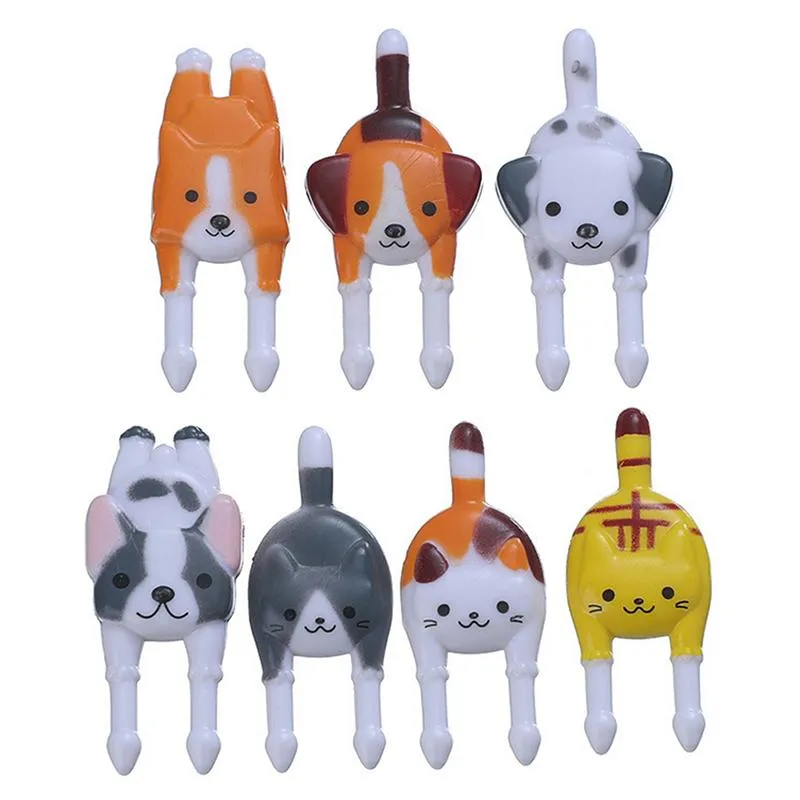 Forks 6-Animal Fruit Grade Mini Cartoon Crianças Bolo Bolo Bento Acessórios para Almoço Decoração de Festa298p