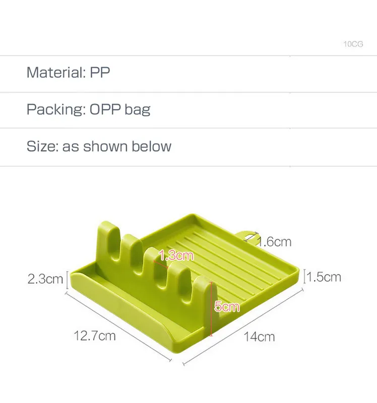 Narzędzie wielofunkcyjne szelf łyżki wielofunkcyjna mata kuchenna odpoczynek do przechowywania uchwyt do gotowania narzędzia Zielona White8189858