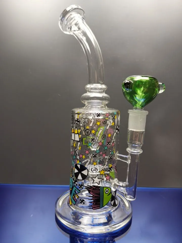 Bong narguilés dab rig verre recycleur fumer pipe à eau couleurs verre bong joint taille 14.4mm cheechshop