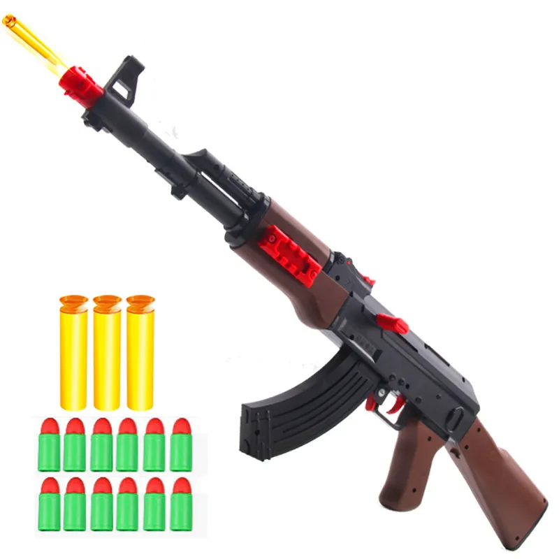 AK47 Manuelle Weiche Gummi Ball Kugel Spielzeug Gewehr Airsoft Schießen Pistole Kunststoff Modell Für Kinder Kinder Jungen Geschenke Silah Armas