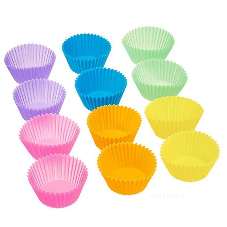 7 cm gel de silice doublures moule de cuisson silicone muffin tasse gâteau tasses cupcake cuisine outil de cuisson par mer T2I52814