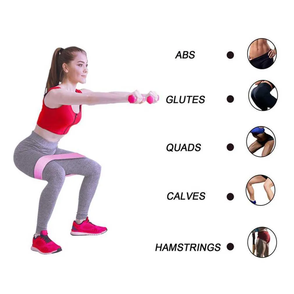 Elastico il fitness Fasce elastiche la resistenza allo yoga Set di fasce l'espansione del cerchio dell'anca Palestra Fitness Booty Band Allenamento a casa H1026