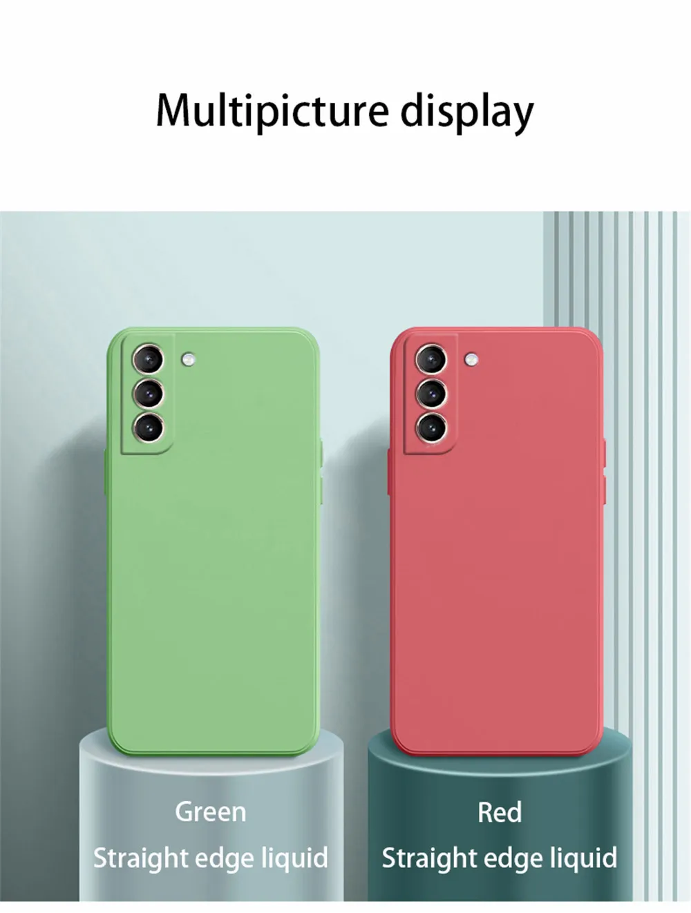 Handyhüllen für Samsung Galaxy S20 FE S21 S10 Plus A52 A72 A32 A71 A51 A12 A31 A42 Quadratische flüssige Silikonhülle Slim Matte Soft Cover