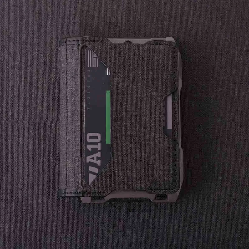 NXY Portfel Tangmo Mężczyźni Bifold Aluminium Metal RFID Uchwyt na karty kredytowej Bank Id Uchwyt Case Money Praktyczna Tactical Torba 0214