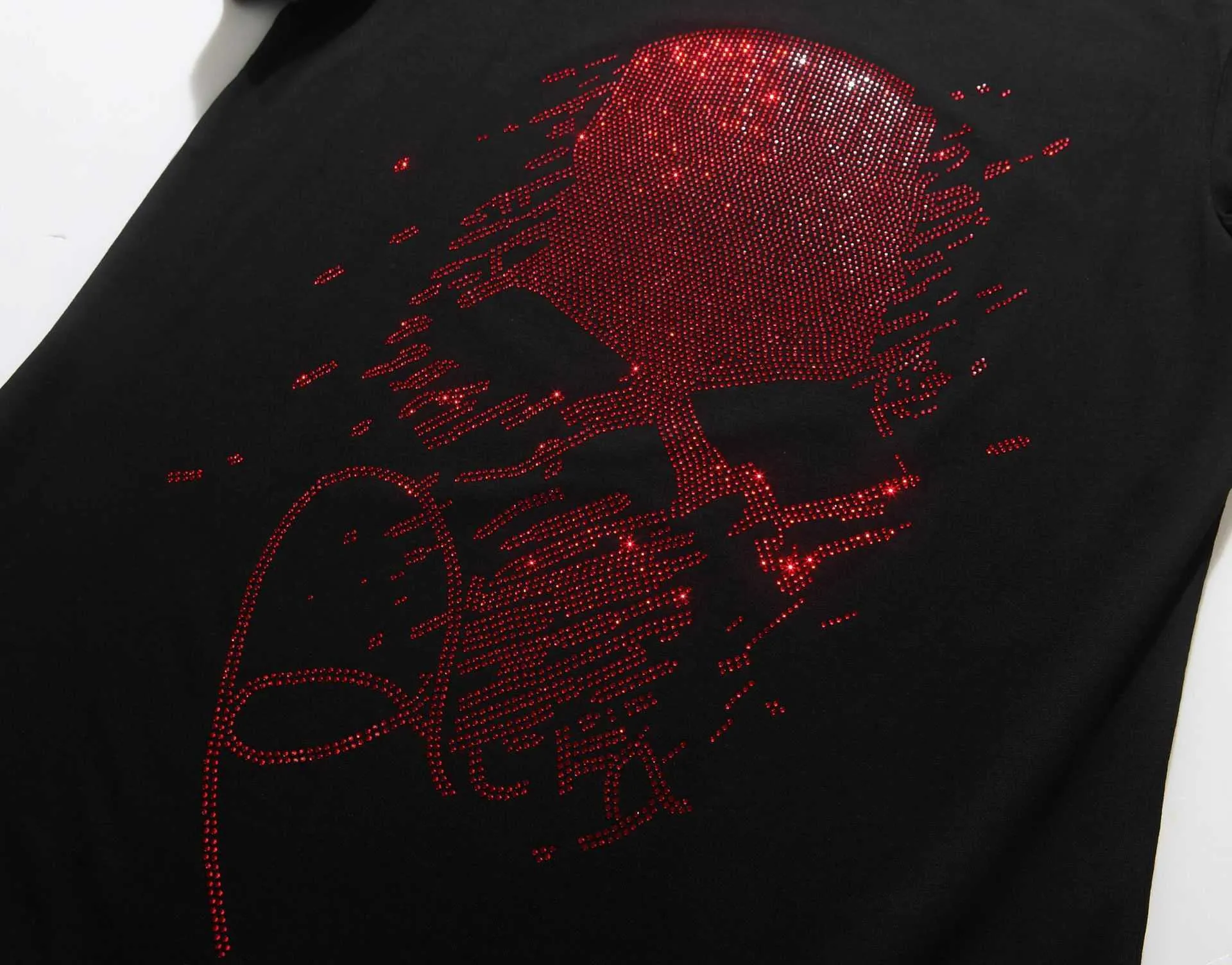 Lumineux s Rouge Crânes T-shirts Hommes À Manches Courtes Mode Vêtements Streetwear O Cou Modal Coton Calaveras Camiseta 210716