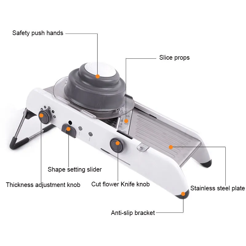 Ralador manual de cortador de legumes mandoline com lâminas de aço inoxidável 304 ajustáveis para ferramentas domésticas acessórios de cozinha 2103274B