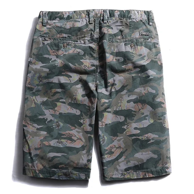 Camo Shorts Cargo Hommes Militaire Camouflage Bleu Vert Jaune Gris Bermudes Homme Mode Coton Longueur Au Genou Court Demi Pantalon 210518