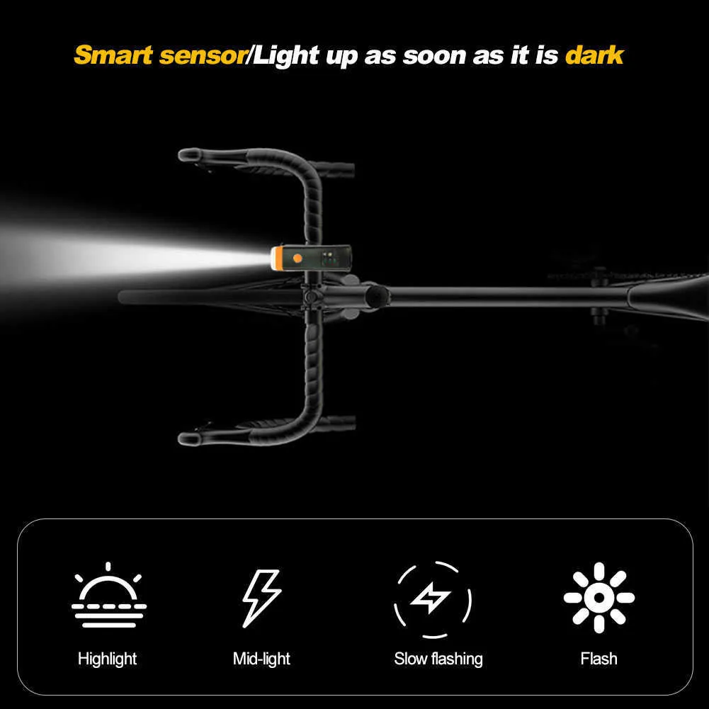 Smart Induction Fiets Front Light Set USB Oplaadbare Achterlicht LED Koplamp Bike Lamp Fietsen Zaklamp voor fiets