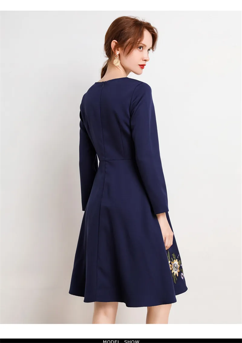 Patchwork Vintage marine imprimer femmes Mini robes automne arrivée capricieuse élégante dames robe de soirée robe 210520