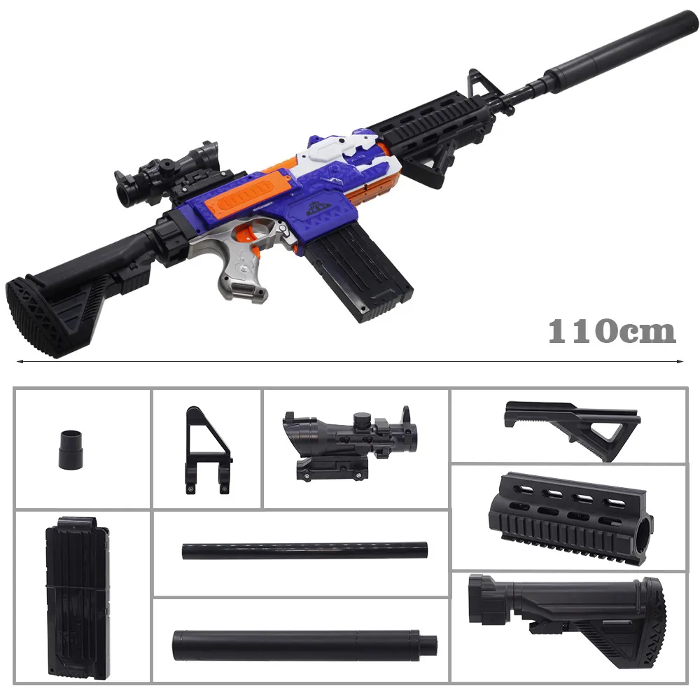 M416 électrique ventouse jouet pistolet balle molle fusil d'assaut démonté pistolet avec balles et cible pour adultes enfants garçons cadeau