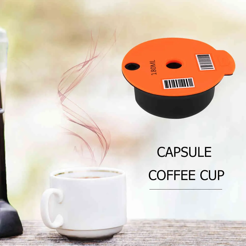 Universal Coffee Capsules Cup with Spoon Brush återanvändbar påfyllningsbar kaffekapsel påfyllningsfilter för Bosch-S Tassimo Machine 210275D