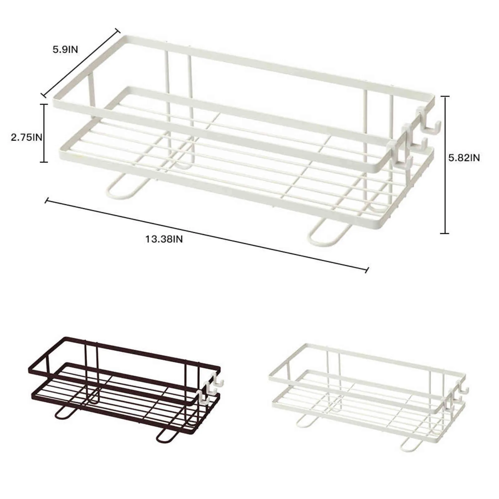 Estante de baño sobre el tanque de agua del inodoro Reutilizable Heavy Duty Kitchen Toliet Almacenamiento de hierro Rack Hook Organizer Home 211112