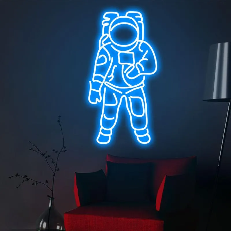 Autre épreuve de fête d'événement Supplies astronaute Néon Signe LED LED LED PINK ROSE DÉCORME MUR MURS INS SHOP Decor273b