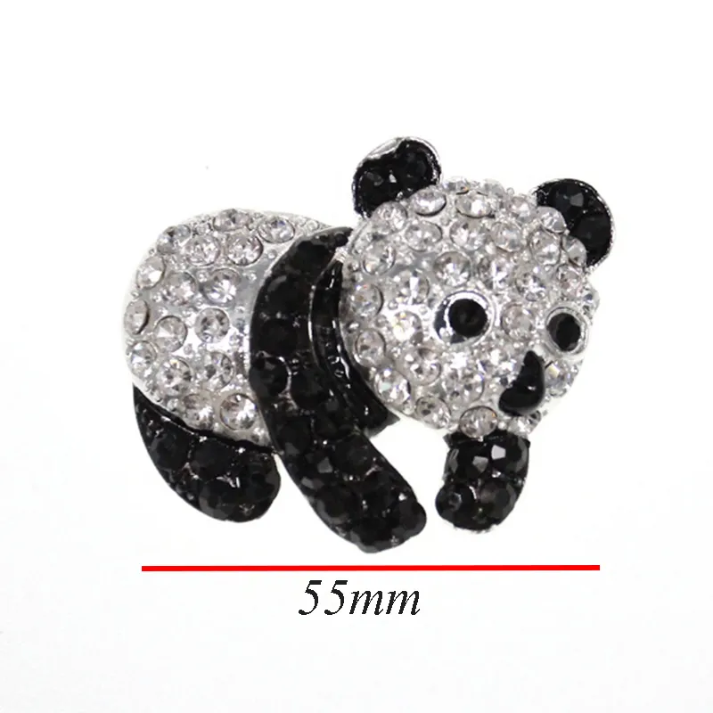 Fashion Unique Crystal Rhinestones Giant Pandas Animal Brooch Pin