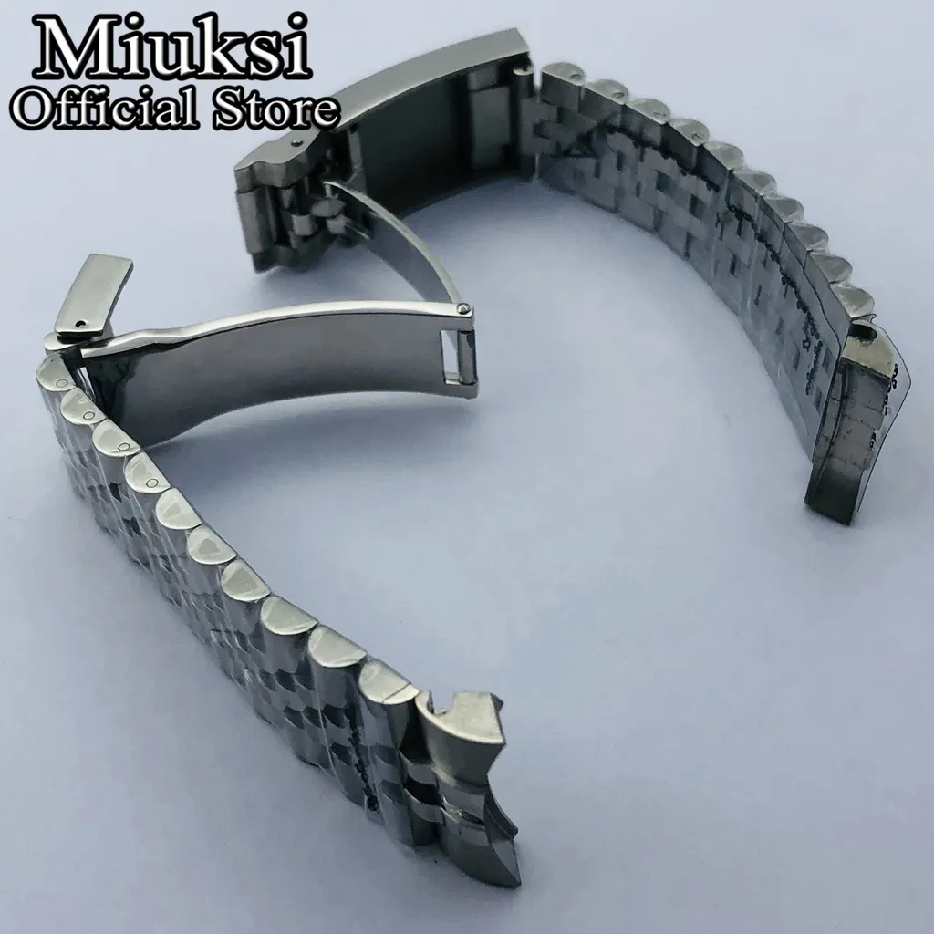 Bracelet de montre jubilé en acier inoxydable, 20mm, argent, or rose, noir, boucle pliante, adapté au boîtier de montre, bracelet 231J