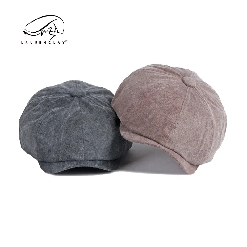 Berretto di cotone vecchio lavato Berretto da giornale vintage da uomo Cappelli bambini Cappello ottagonale Berretto da pittore Donna